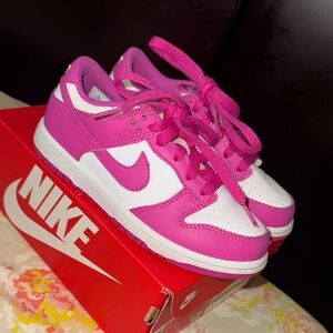 Nike Kids Pink and White Sneakers